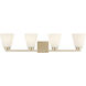 Strayhan 4 Light 31 inch Modern Gold Bathroom Vanity Light Wall Light