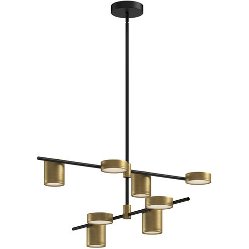 Jayden LED 40 inch Black and Brushed Gold Chandelier Ceiling Light