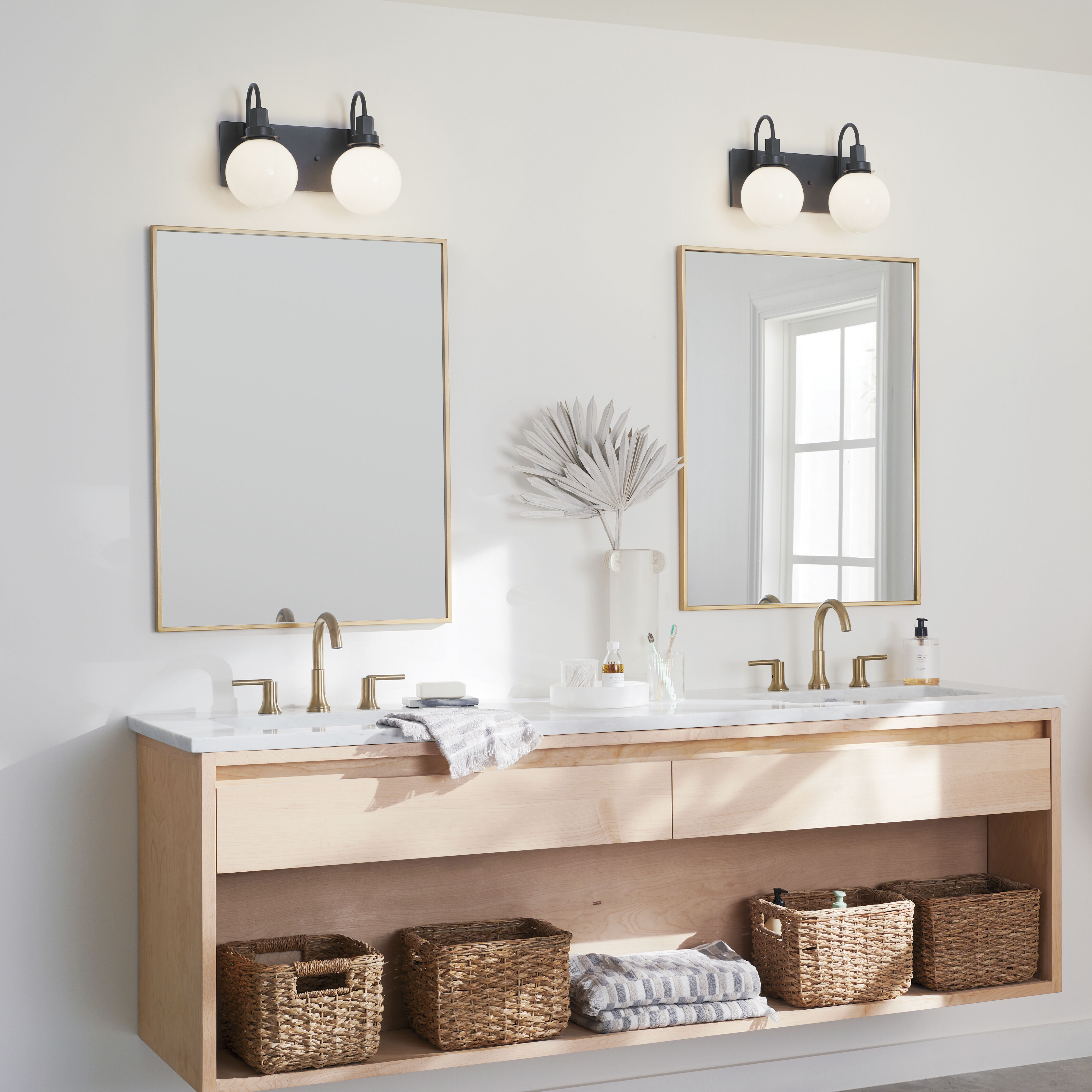 Hex LED 14.25 inch Black Bathroom Vanity Light Wall Light