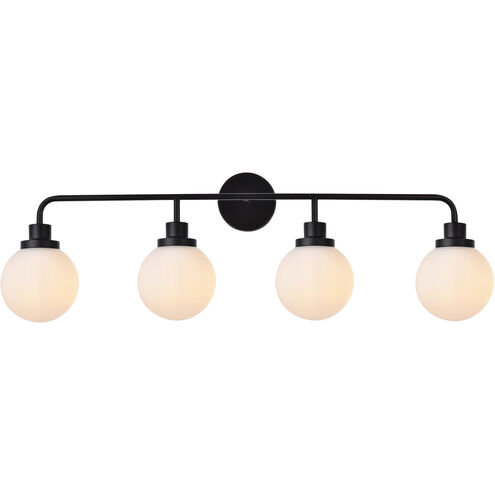 Hanson 4 Light 38 inch Black Bath Sconce Wall Light