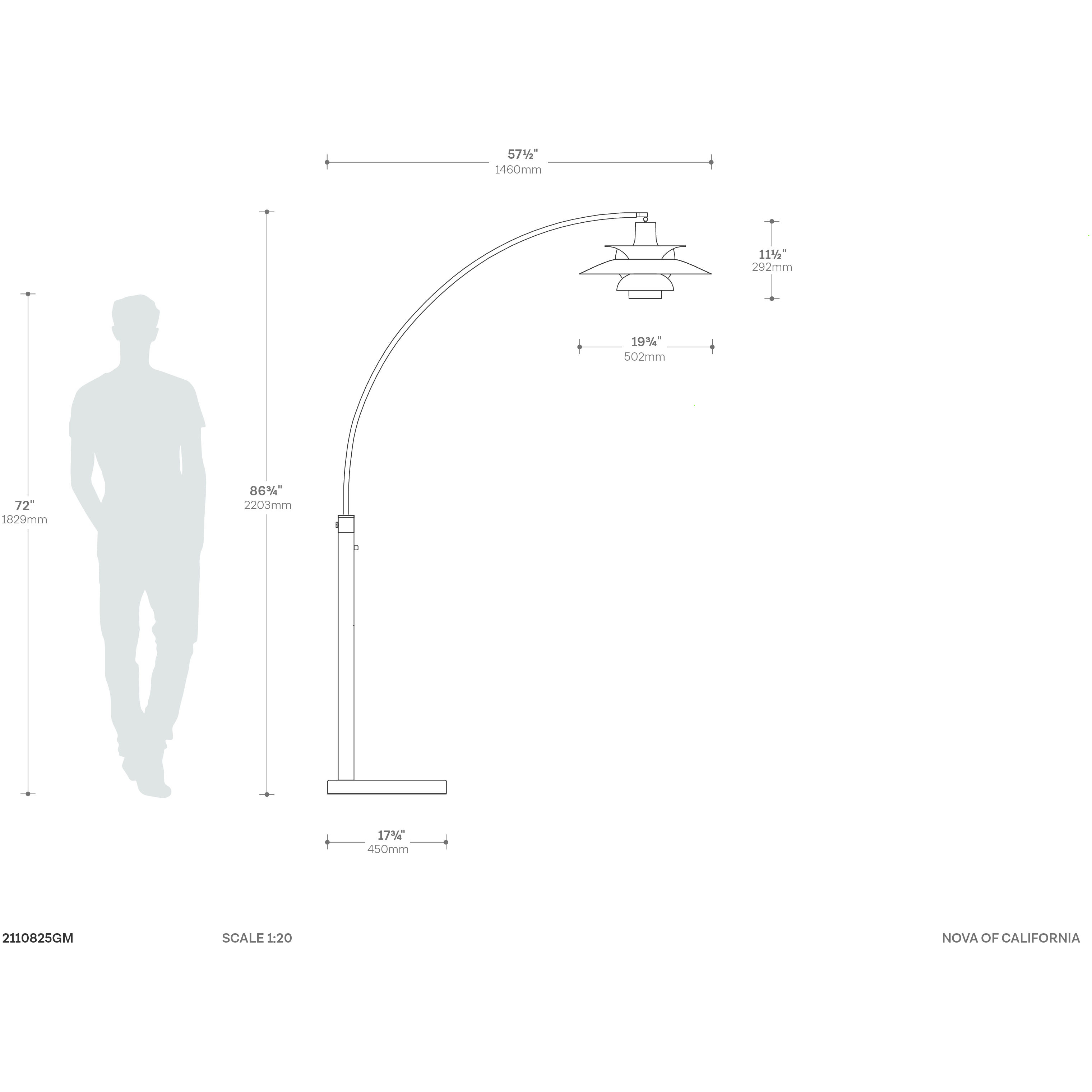 Palm Springs 87 inch 100.00 watt Gunmetal and Black Arc Floor Lamp Portable Light