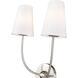 Shannon 2 Light 12.75 inch Brushed Nickel Wall Sconce Wall Light