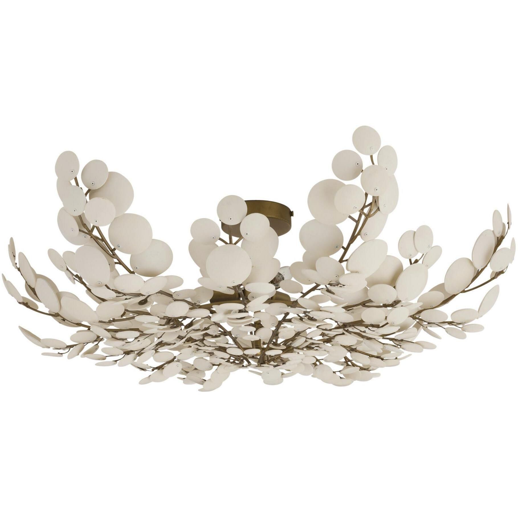 Bilal 3 Light 38 inch Antique Brass Flush Mount Ceiling Light