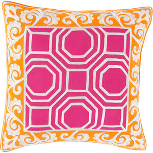 Bel Ami 22 inch Bright Orange, Bright Pink, Cream Pillow Kit