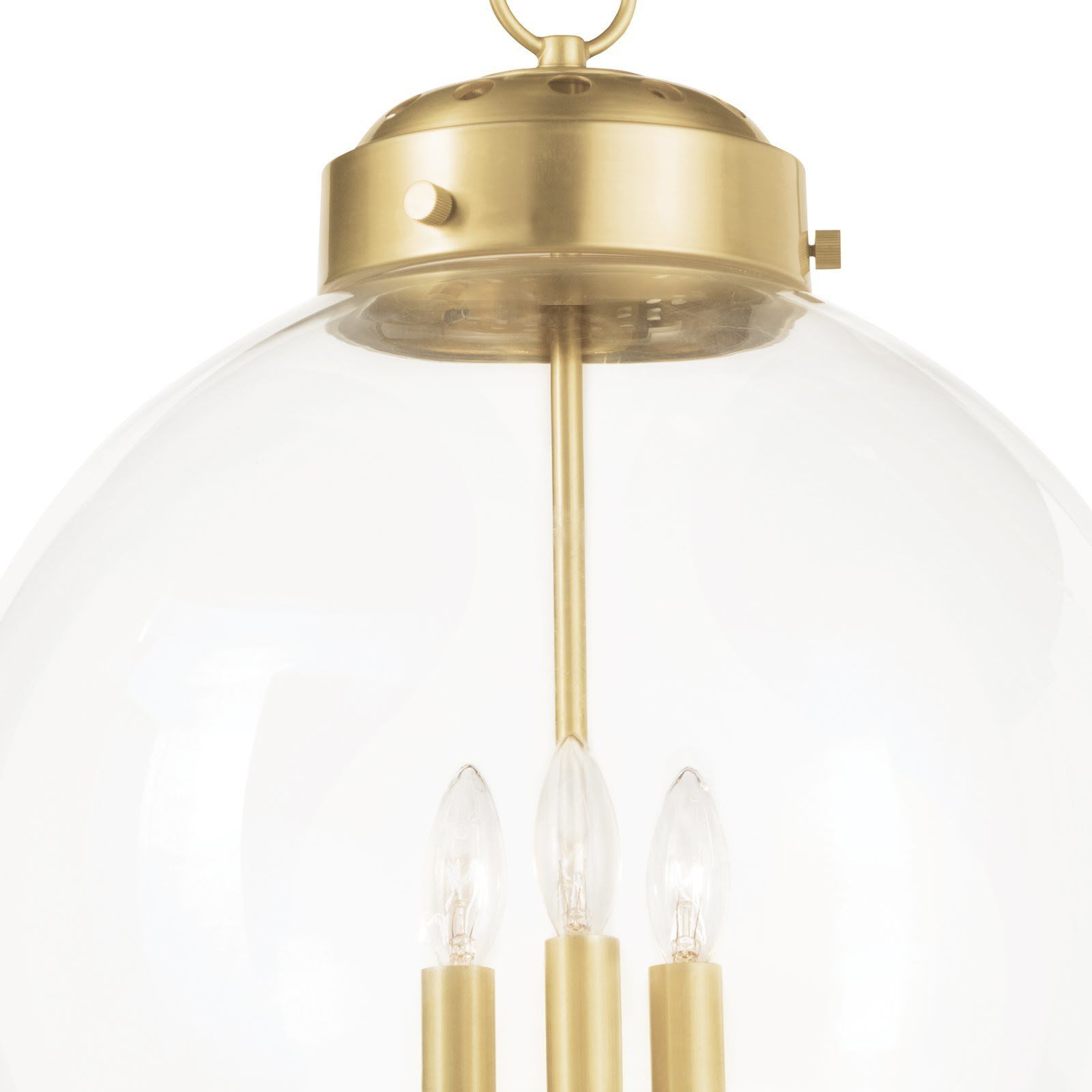 Globe 3 Light 15 inch Natural Brass Pendant Ceiling Light