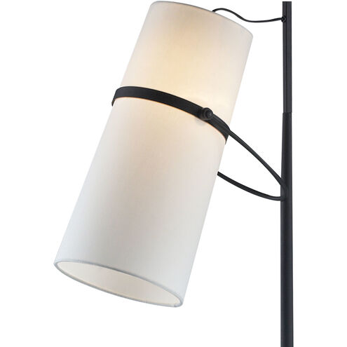 Banded Shade 70 inch 100.00 watt Matte Black Floor Lamp Portable Light in Incandescent, 3-Way