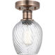 Salina 1 Light 5 inch Antique Copper Flush Mount Ceiling Light