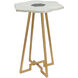 Flower 24 X 18 inch White/Gold Accent Table