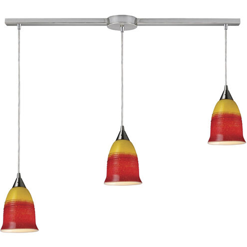 Horizon Linear Pendant Ceiling Light in Fire