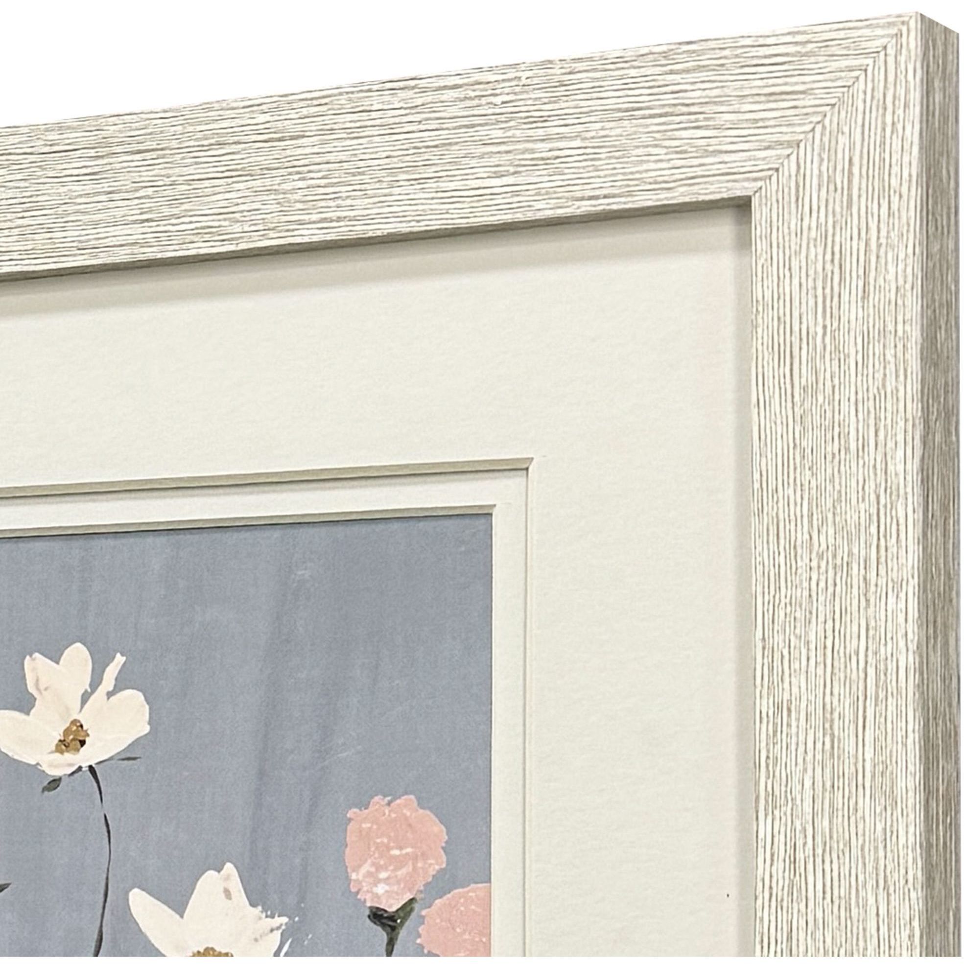 Garden Party Gray and Pink and Multi and White Framed Art, Propac