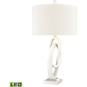 Jovian 30 inch 9.00 watt Matte White with Clear Table Lamp Portable Light