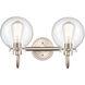 Olivia 2 Light 17 inch Satin Nickel Bath Vanity Light Wall Light
