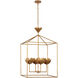Julie Neill Alberto LED 24 inch Antique Gold Leaf Open Cage Lantern Ceiling Light, Large