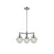 Franklin Restoration Small Oxford LED 20 inch Polished Chrome Chandelier Ceiling Light in Seedy Glass, Franklin Restoration