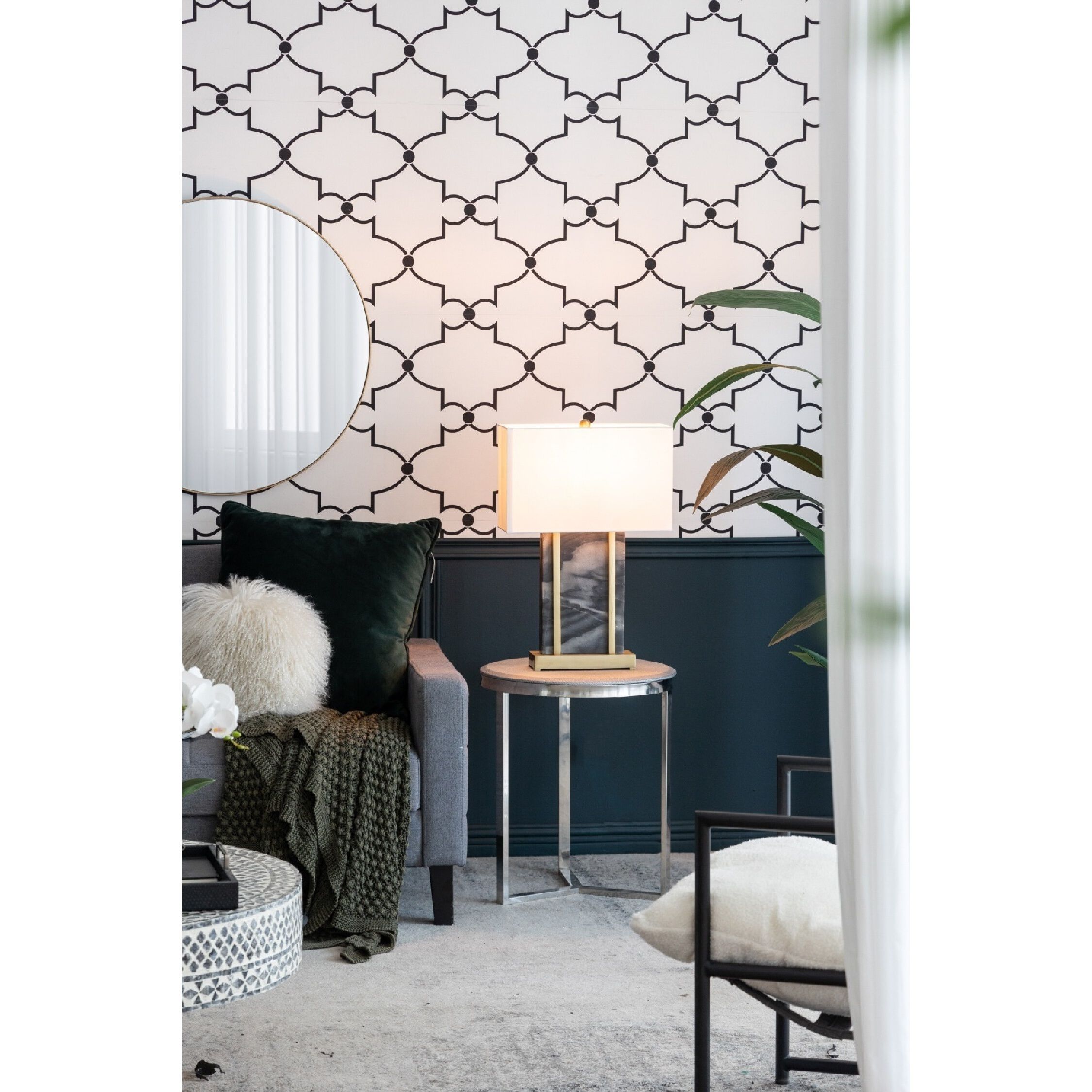 Anita 25.5 inch 40.00 watt Gold/Black/White Table Lamp Portable Light