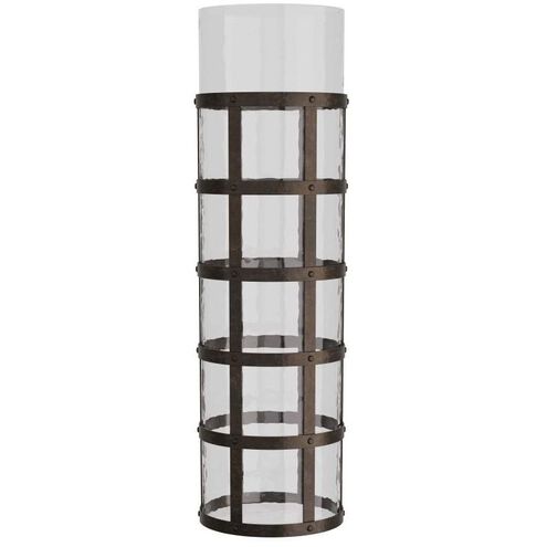 Rivet Blackened Iron Vase