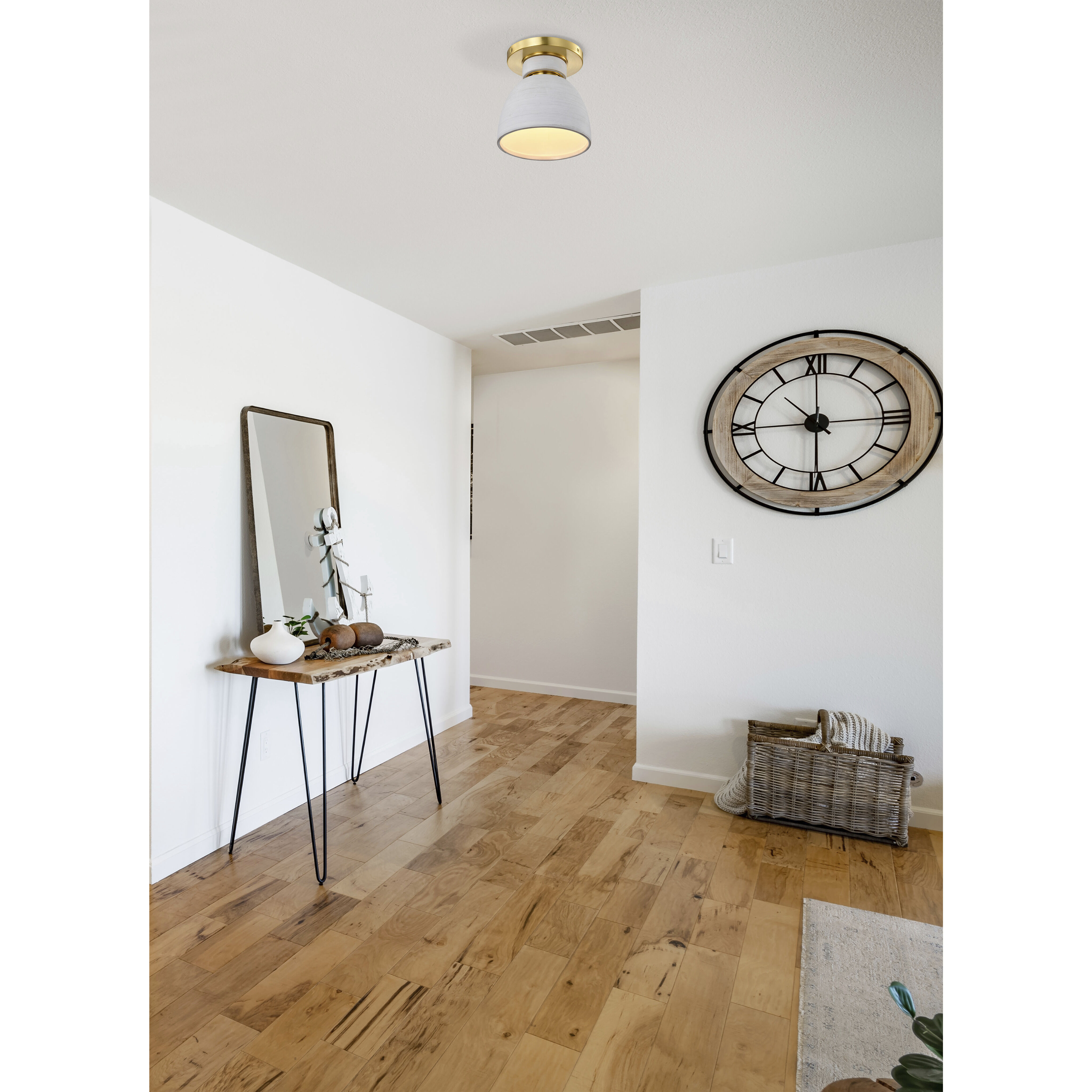 Collins 7.5 inch Brushed Brass Flush Mount Ceiling Light