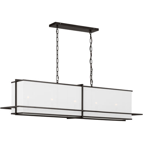 Thom Filicia Dresden 5 Light 55 inch Aged Iron Linear Chandelier Ceiling Light