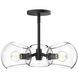 Alora Mood Willow 3 Light 16 inch Matte Black Pendant Ceiling Light in Clear Glass