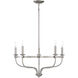 Transitional 5 Light 26.63 inch Brushed Nickel Chandelier Ceiling Light