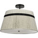 Sylvie LED 15 inch Matte Black Semi Flush Mount Ceiling Light, Fixed Rod