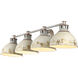 Kinsley 4 Light 39.38 inch Aged Galvanized Steel Bath Vanity Light Wall Light in Antique Ivory