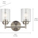 Winslow 2 Light 13 inch Brushed Nickel Wall Mt Bath 2 Arm Wall Light