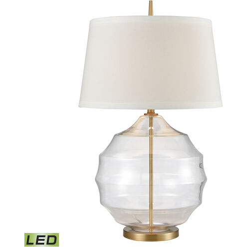 Nest 33 inch 9 watt Clear with Aged Brass Table Lamp Portable Light