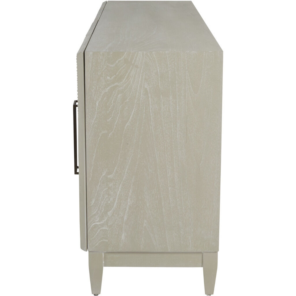 Tilden Cerused White / Antique Bronze / Antique Mirror Cabinet