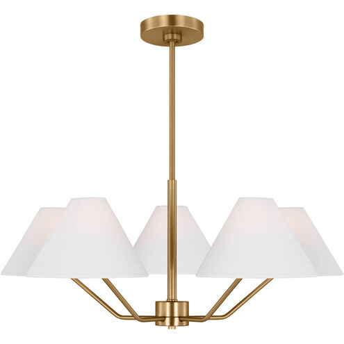 Drew & Jonathan Burke 5 Light 30 inch Satin Brass Chandelier Ceiling Light