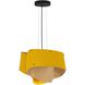 Carlotta 1 Light 16.9 inch Black Pendant Ceiling Light in Yellow/Ash, WEP Collection
