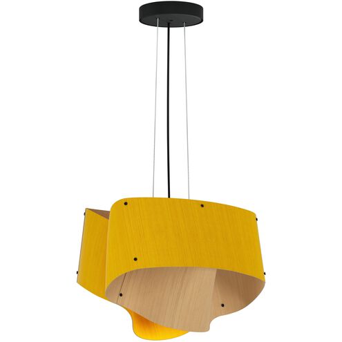 Carlotta 1 Light 16.9 inch Black Pendant Ceiling Light in Yellow/Ash, WEP Collection