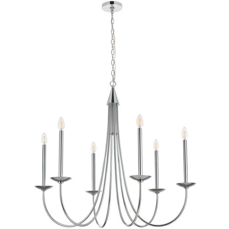 Cohen 6 Light 36 inch Chrome Chandelier Ceiling Light