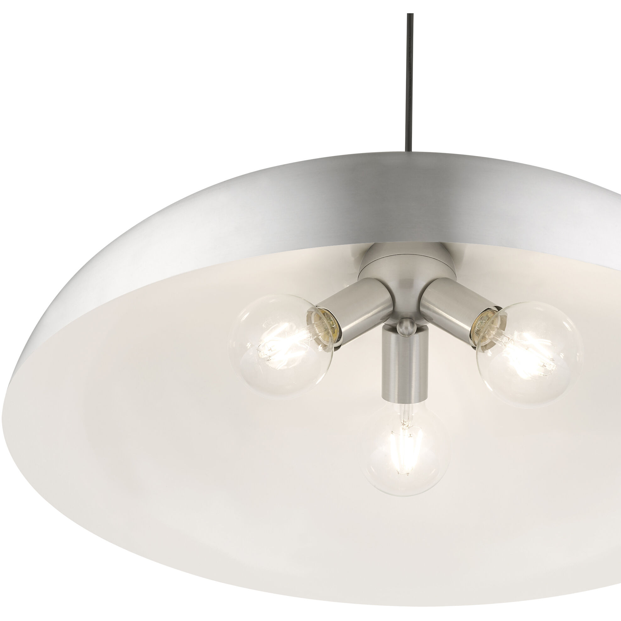 Amador 3 Light 24 inch Brushed Aluminum with Polished Chrome Accents Pendant Ceiling Light, Large