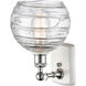 Ballston Deco Swirl 1 Light 8 inch White and Polished Chrome Sconce Wall Light, Ballston