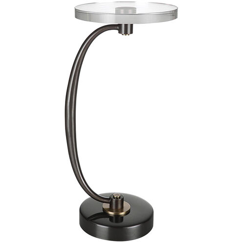 Waveney 27 X 12 inch Dark Bronze and Antique Brass with Crystal Drink Table