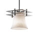 Clouds 6.5 inch Brushed Nickel Pendant Ceiling Light in Black Cord, Square with Flat Rim, Incandescent, Metropolis