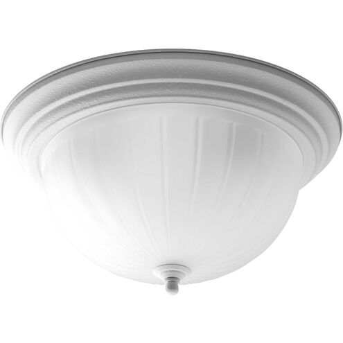 Melon 3 Light 15 inch White Flush Mount Ceiling Light in Textured White, Standard