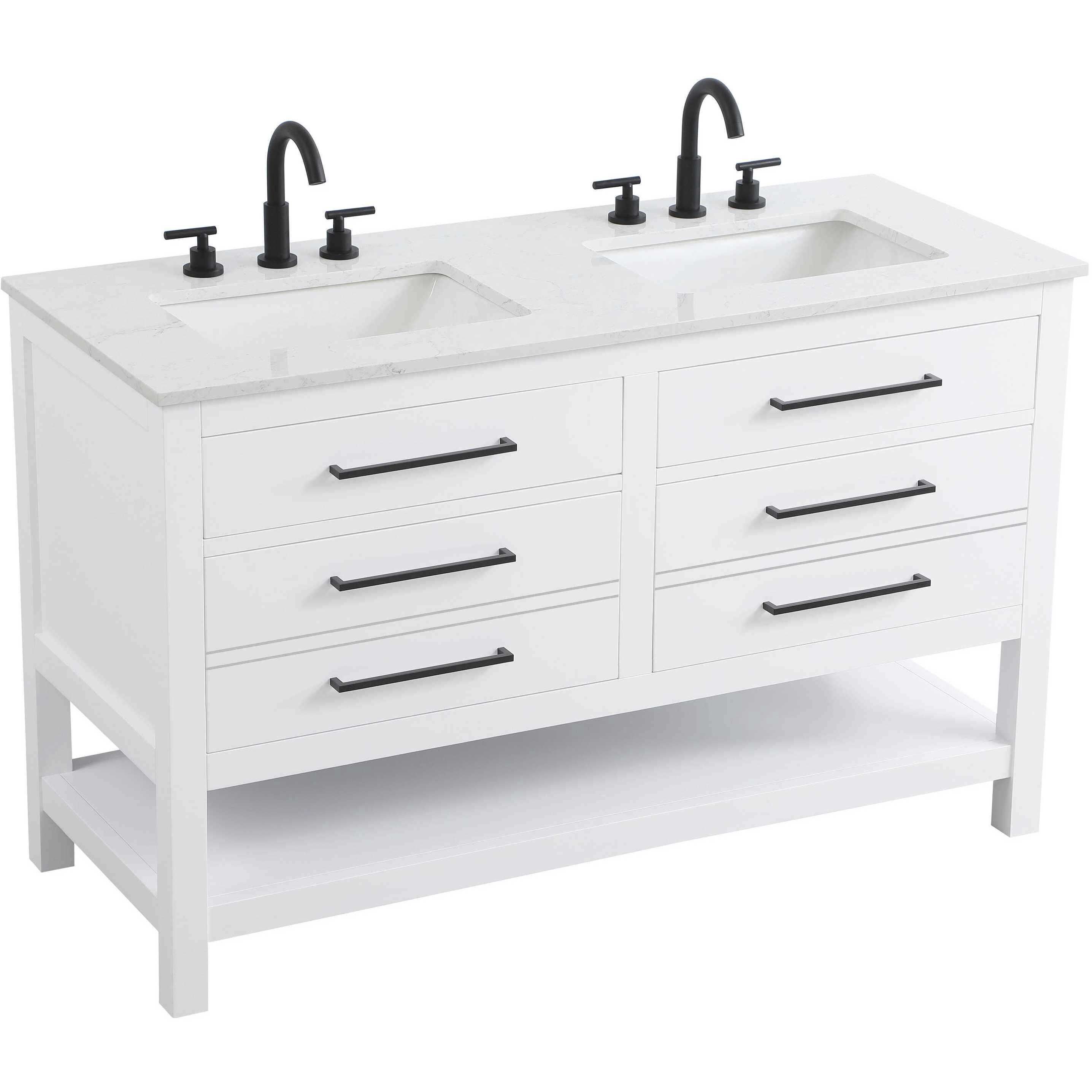 Karson 54 X 34 inch White Bathroom Vanity Cabinet