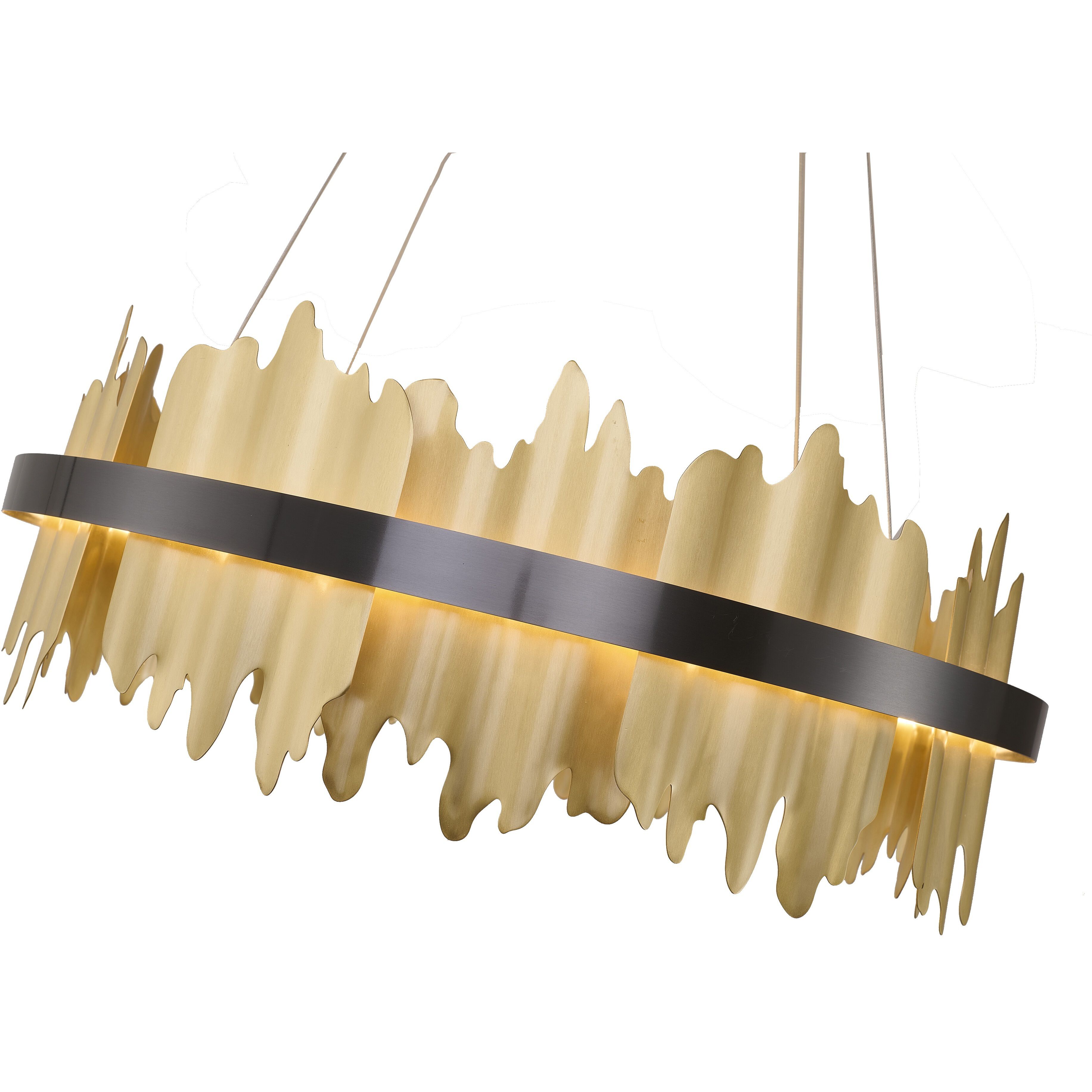 FT Series LED 23.6 inch Black and Brass Chandelier Ceiling Light