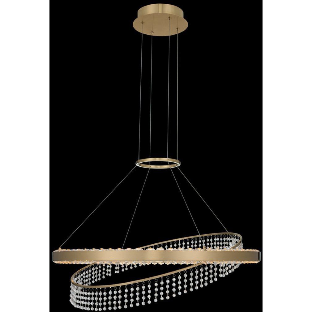 Saturno LED 28 inch Brushed Brass Pendant Ceiling Light