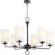 Ginevra 6 Light 38 inch Black Chandelier Ceiling Light, Small
