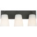 Miles 3 Light 18 inch Midnight Black Vanity Light Wall Light, Large