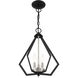 Prism 3 Light 14 inch Black with Brushed Nickel Cluster Convertible Semi Flush/Pendant Ceiling Light
