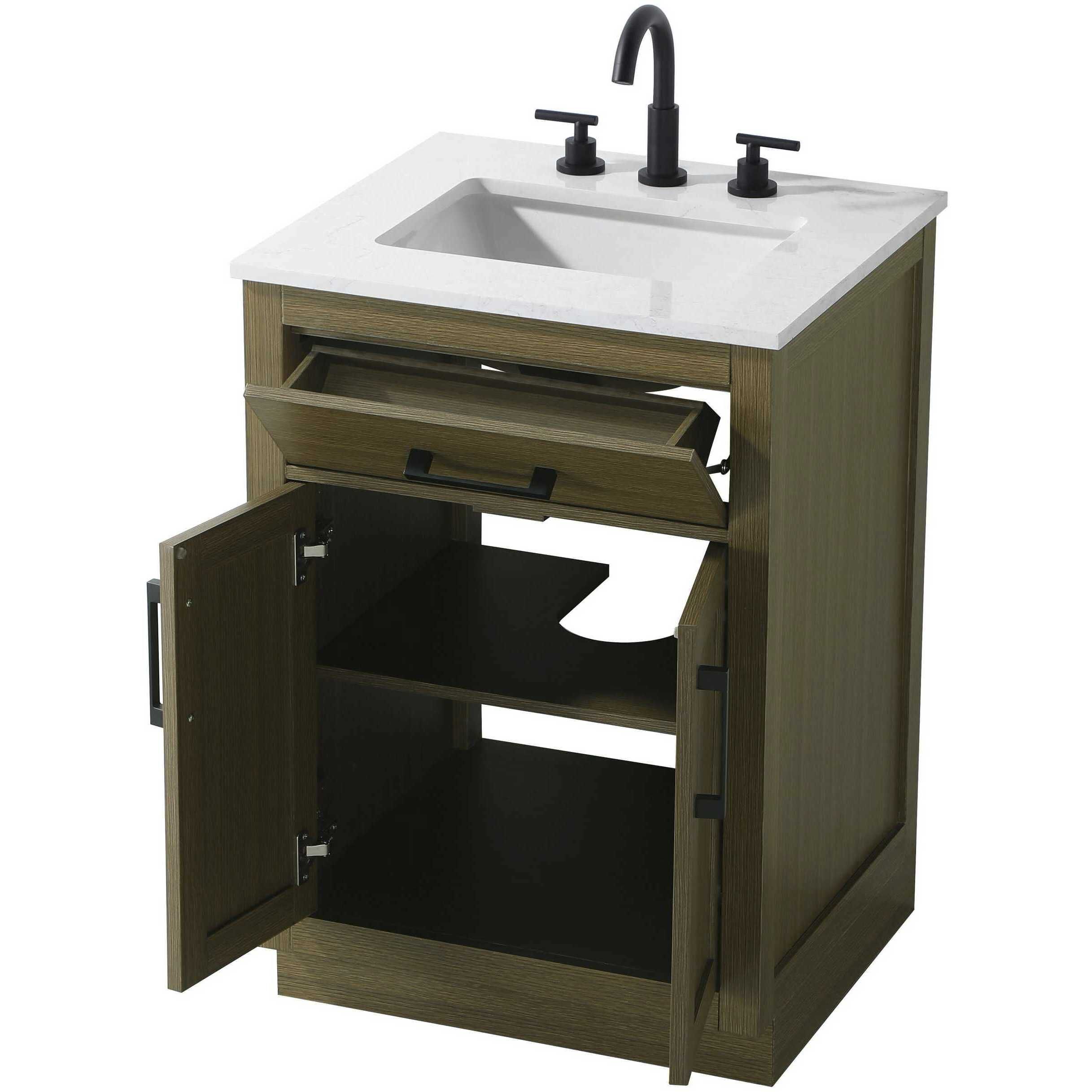 Alden 24 X 35 inch Chestnut Brown Bathroom Vanity Cabinet