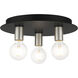 Hillview 3 Light 14 inch Black Flush Mount Ceiling Light