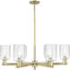 Arcadia Hadley 6 Light 34 inch Antique Brass Chandelier Ceiling Light