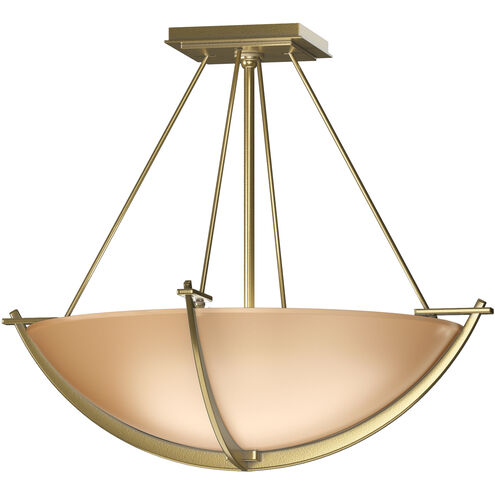 Compass 3 Light 18.1 inch Modern Brass Semi-Flush Ceiling Light in Sand, Small