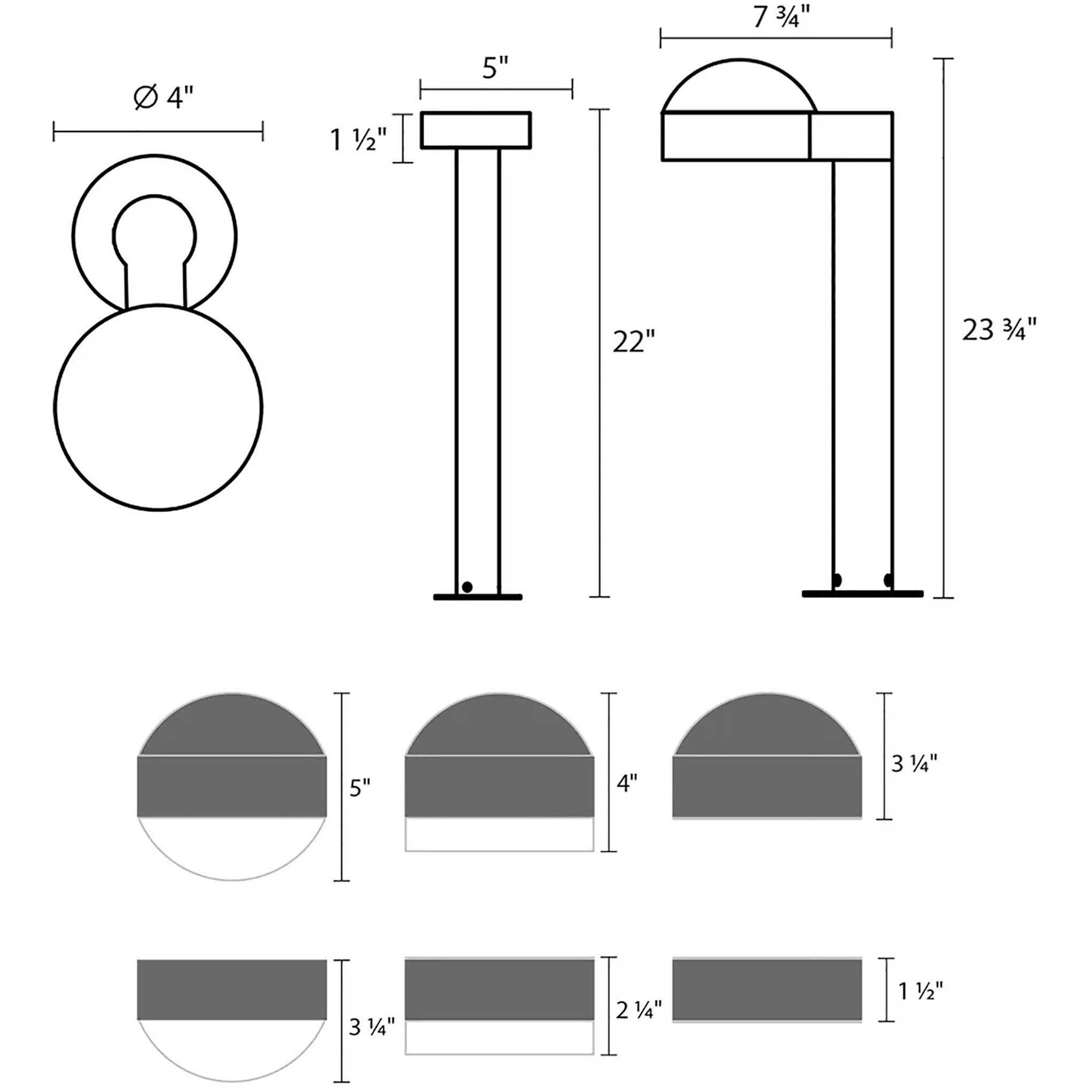Reals 12V 10 watt Textured Gray Bollard