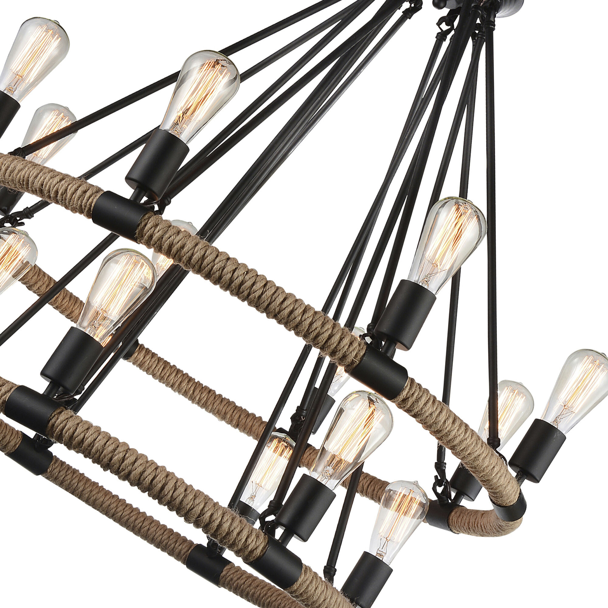 Ganges 14 Light 33 inch Black Up Chandelier Ceiling Light